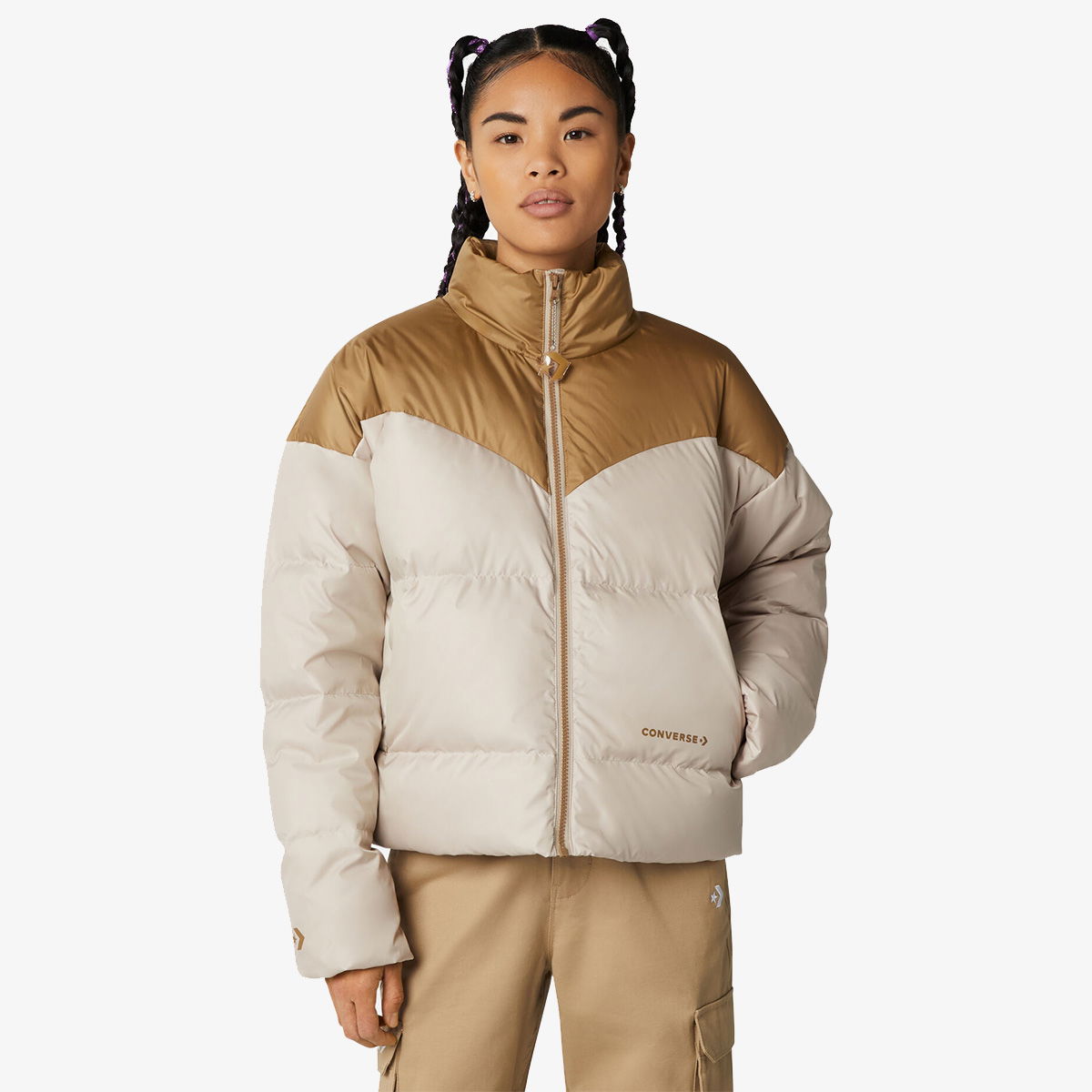 Pufferjacka Converse Converse Commercial Short Down Jacket Beige | 10023713-A03-251, 0