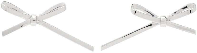 Örhängen We11done We11done Bow Stud Earrings Metallisk | WD-AJ0-24-521-U-SV