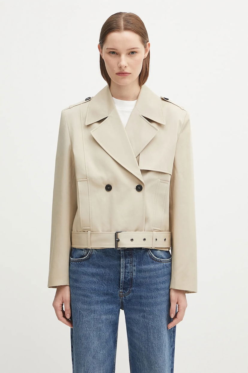 Jacka Anine Bing Anine Bing Greer Cropped Trench Jacket Beige | A.01.11177