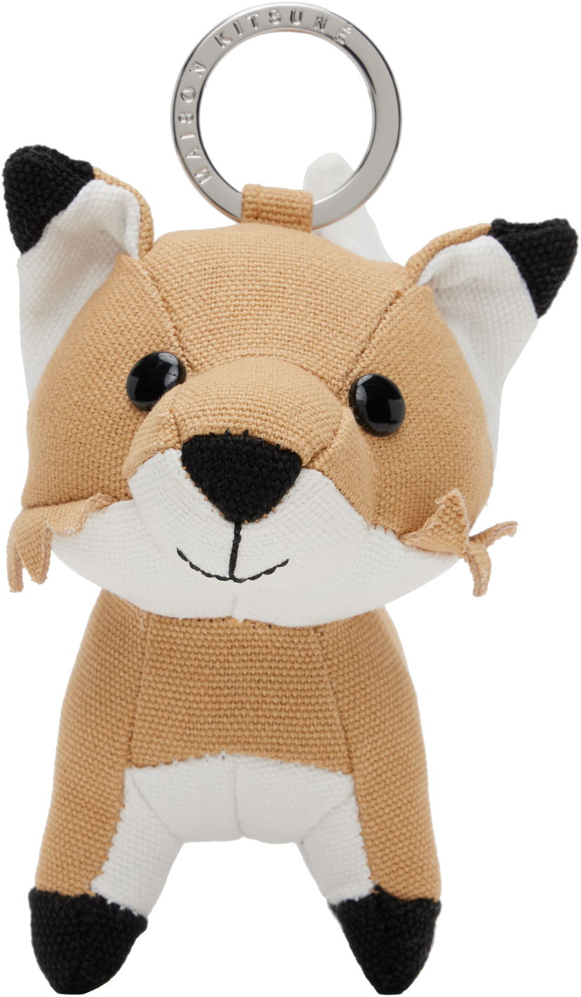 Nyckelringar MAISON KITSUNÉ Maison Kitsuné Fox Bag Charm Keychain Beige | OW06906WW0107