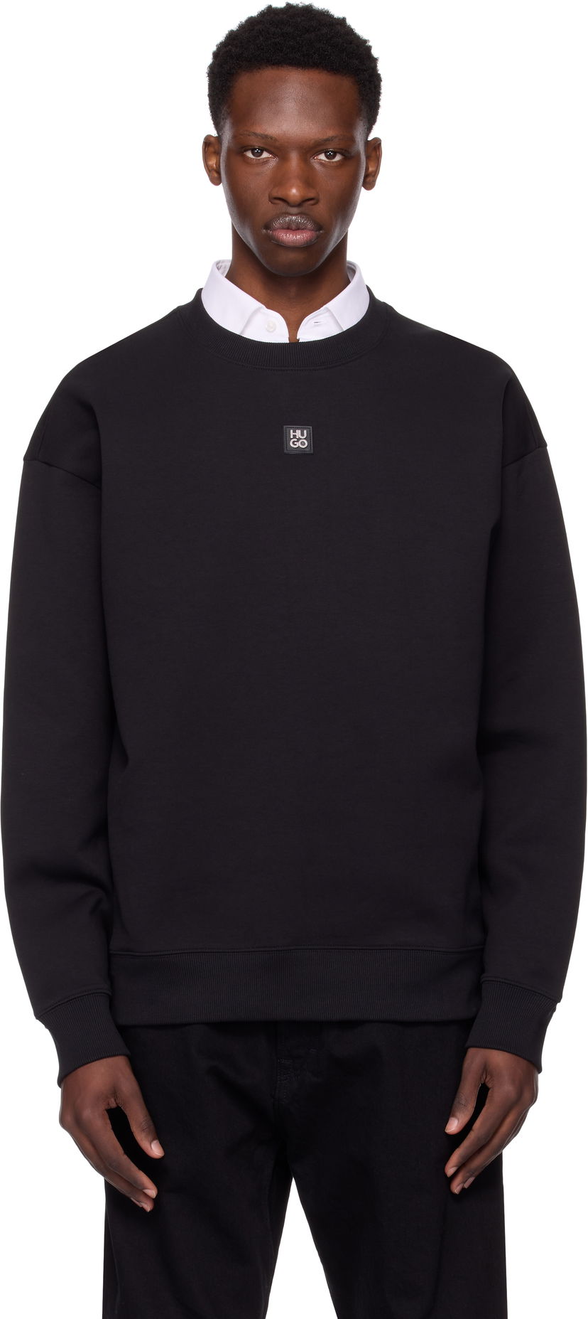 Sweatshirt BOSS Hugo Stacked Logo Sweatshirt Svart | 50533689