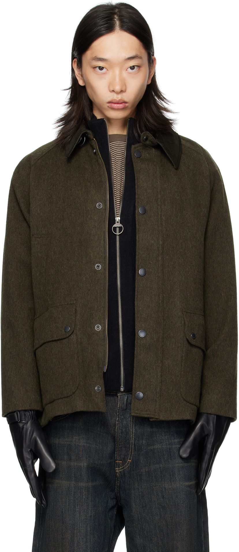 Jacka Barbour Barbour Modified Bedale Wool Jacket Grön | MWO0299OL71