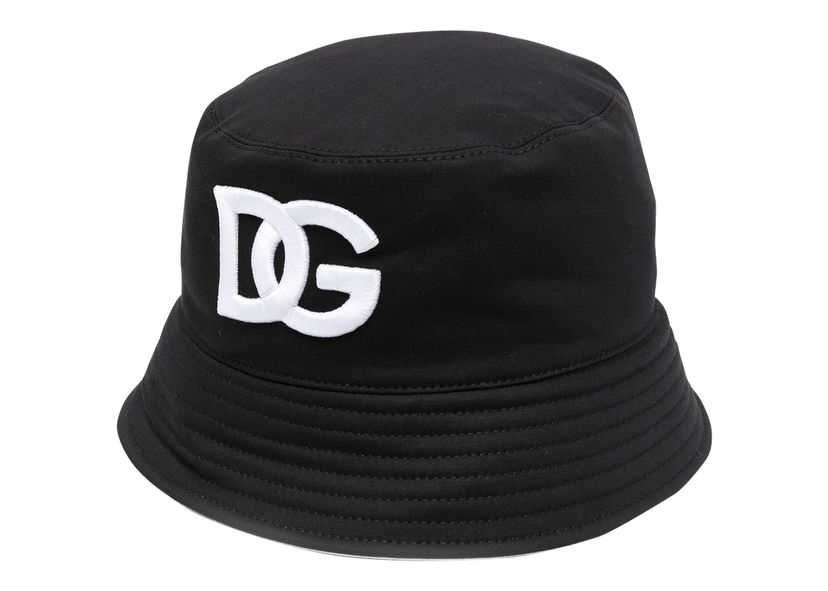 Hatt Dolce & Gabbana Embroidered DG Bucket Hat Black/White Svart | GH701ZFUFJV