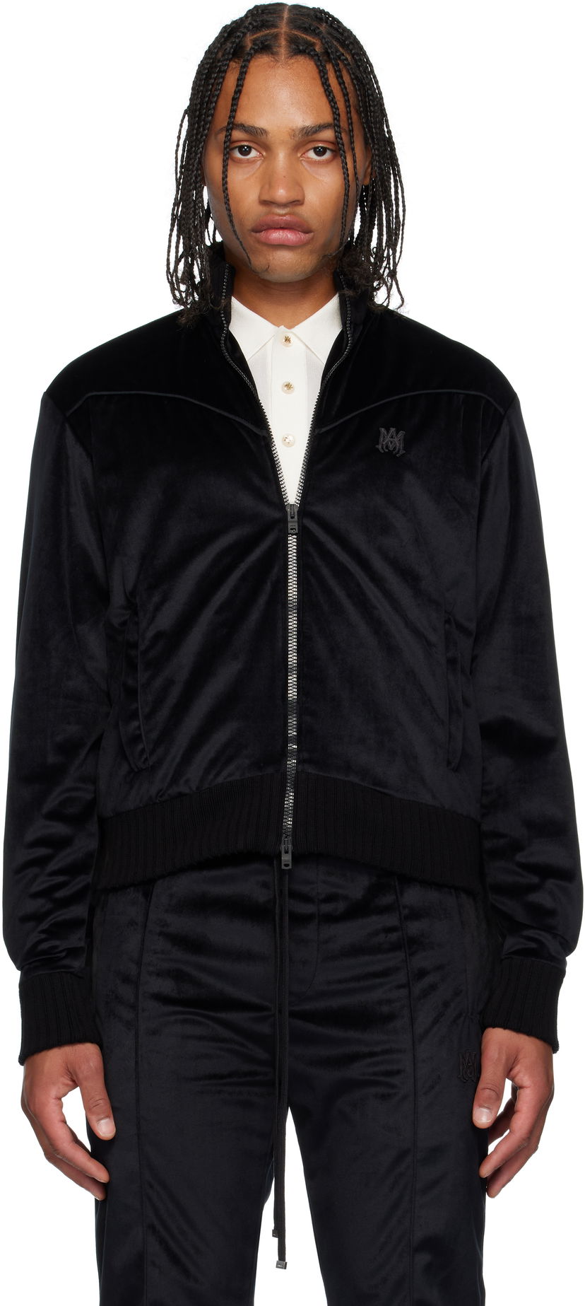 Jacka AMIRI AMIRI Velvet Track Jacket Svart | AMOUTJ1013