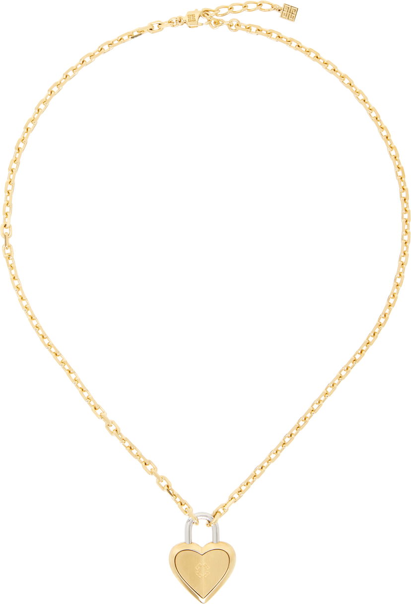 Halsband Givenchy Givenchy Heart Lock Pendant Necklace Metallisk | BF00RJF003711