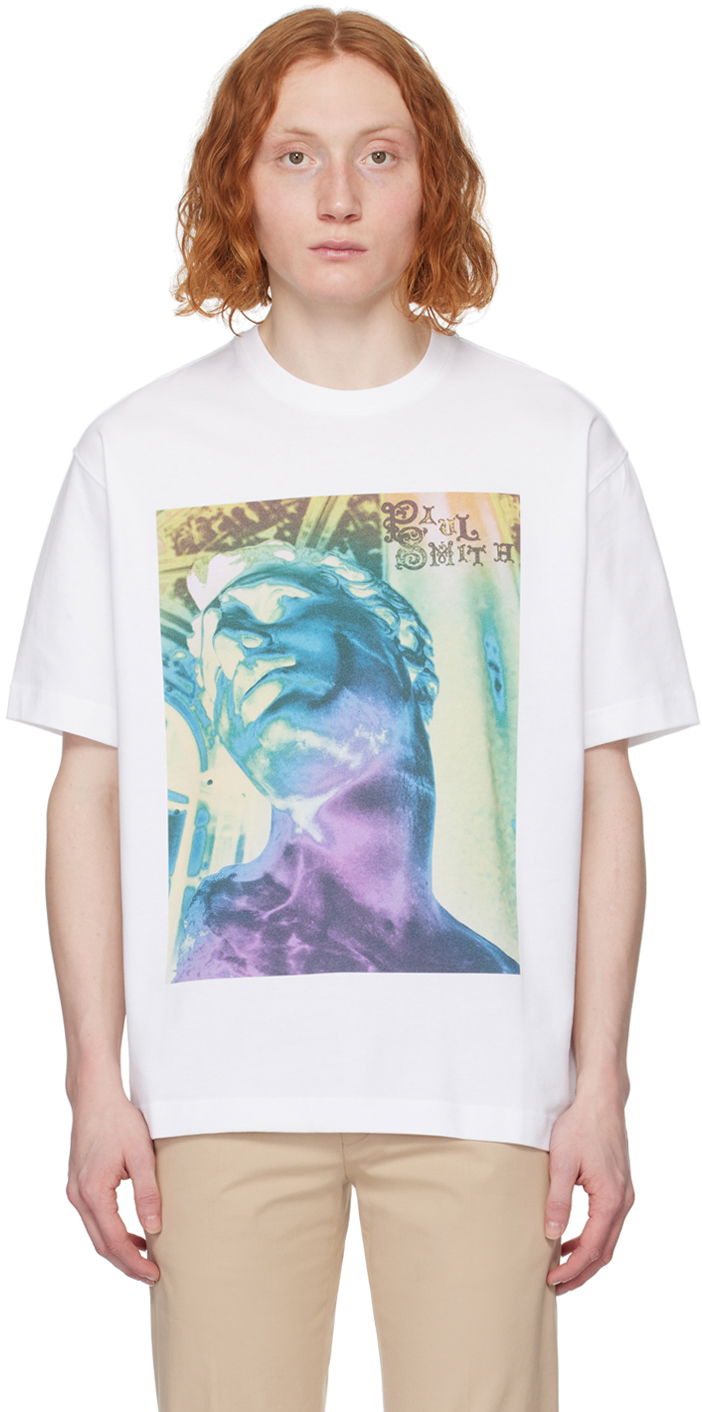 T-shirt Paul Smith Paul Smith St Sebastian Graphic T-Shirt Vit | M1R-110Y-MP4276-01