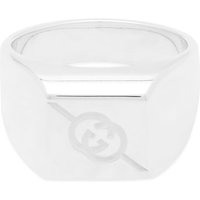 Ringa Gucci Tag Square With Interlocking G Logo Signet Ring "Sterling Silver" Metallisk | YBC774046001, 1