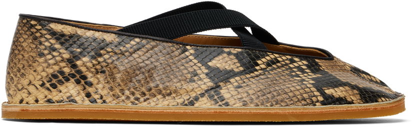 Klä Dries Van Noten Dries Van Noten Leather Ballerina Flats Beige | MS251-1485