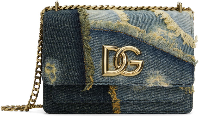 Axelväska Dolce & Gabbana Crossbody Bag With Logo Blå | BB7599 A9U75