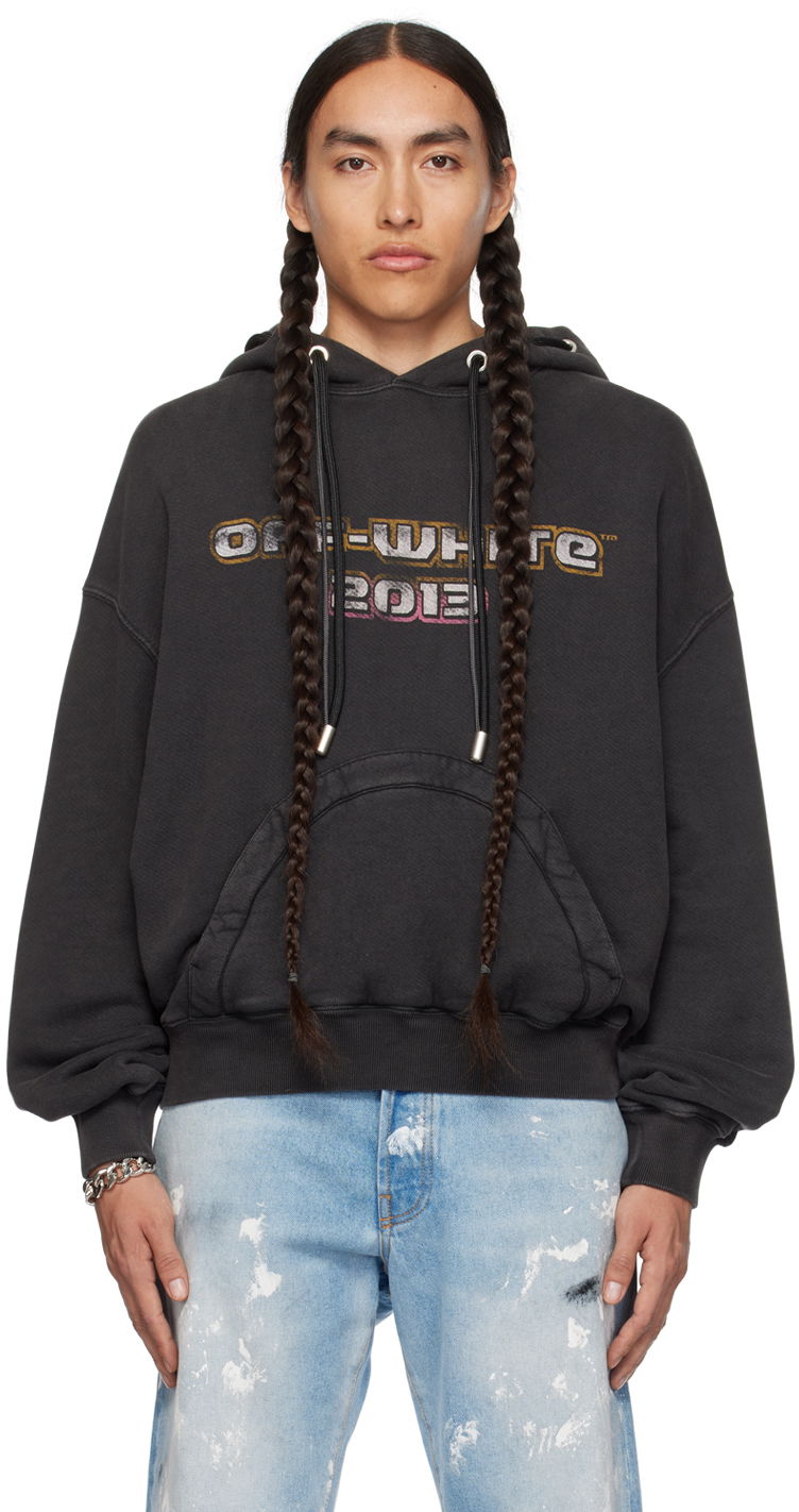 Sweatshirt Off-White Black Digit Bacchus Hoodie Svart | OMBB119F23FLE0051084