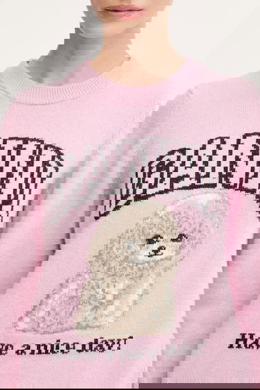 Sweater GANNI GANNI Graphic Wool Mix Poodle Sweater Rosa | K2499, 3