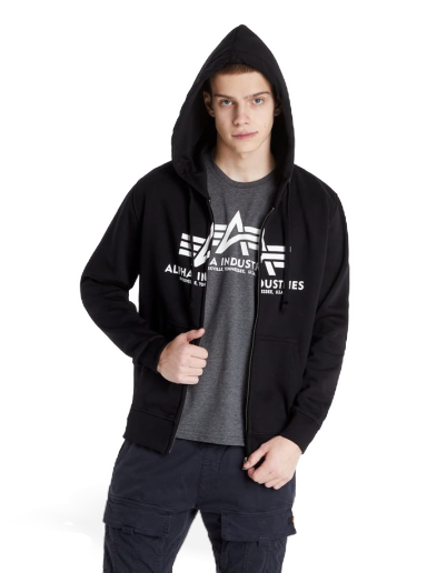 Sweatshirt Alpha Industries Basic Zip Hoodie Svart | 178325 03