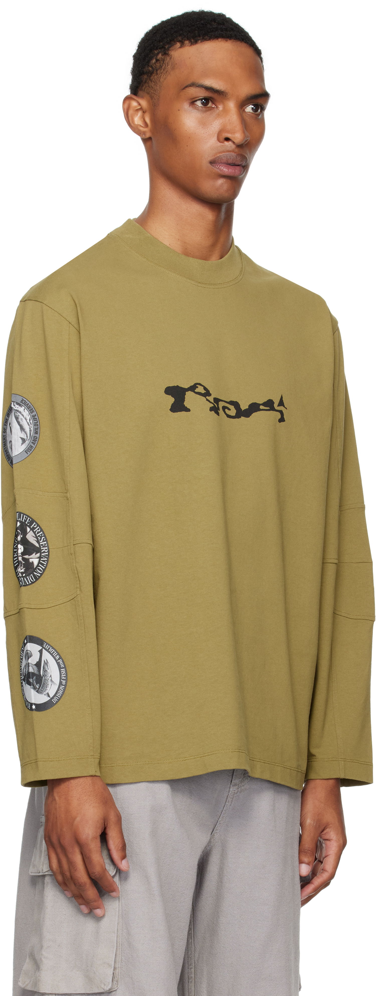 T-shirt ROA ROA Division Long Sleeve T-Shirt Grön | RBMW0434JY39, 1