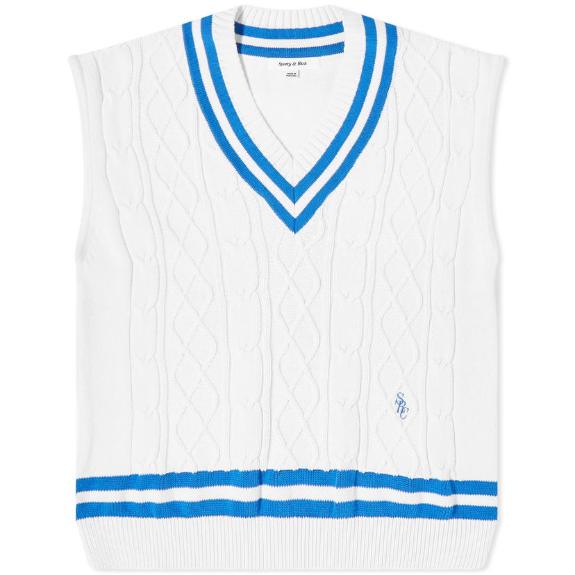 Väst Sporty & Rich Sporty & Rich Cable Knit Vest Vit | WS891WH