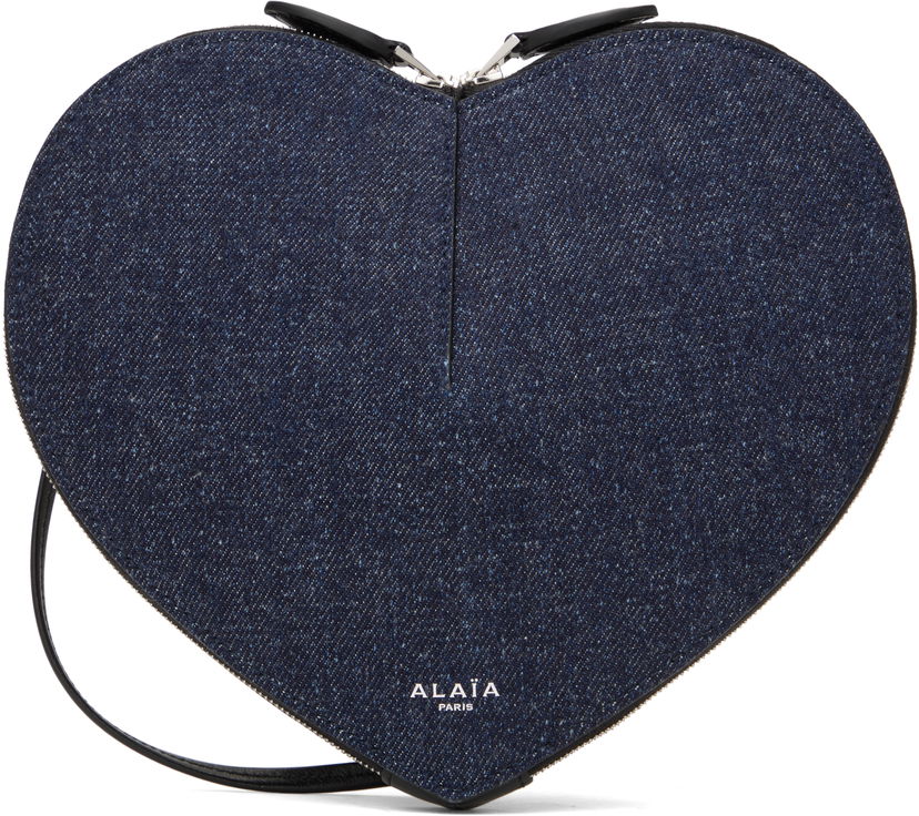 Handväska Alaïa ALAÏA 'Le Coeur' Denim Heart Bag Blå | AA1P003CA284