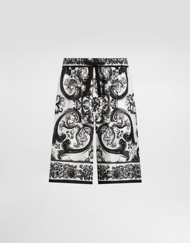 Shorts Dolce & Gabbana Dolce & Gabbana Majolica Print Silk Twill Shorts Vit | GV37ATHI1S6HX5DQ, 0