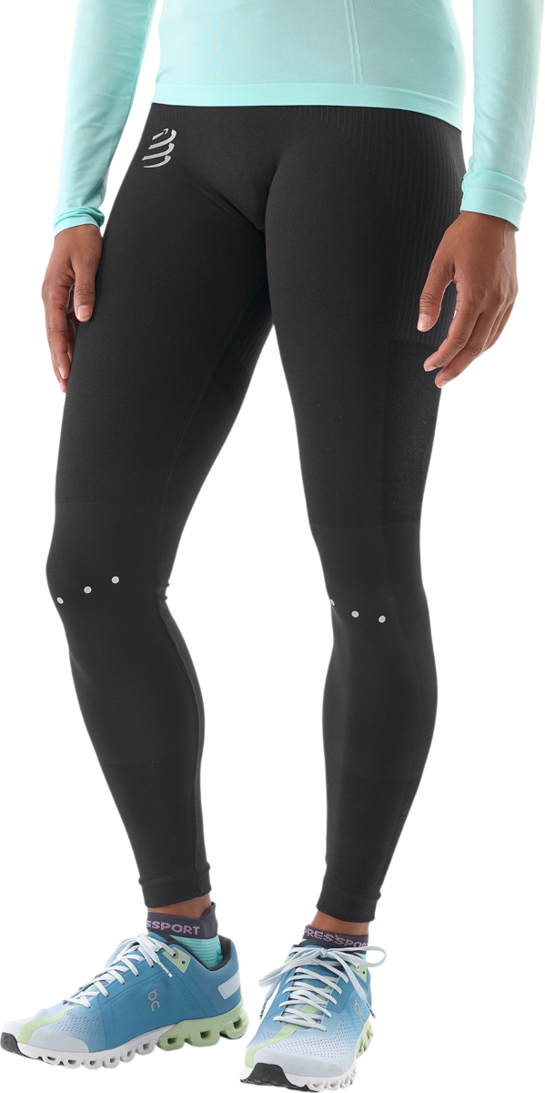 Damasker Compressport Winter Running Leggings with Reflective Dots Svart | atiw3259000