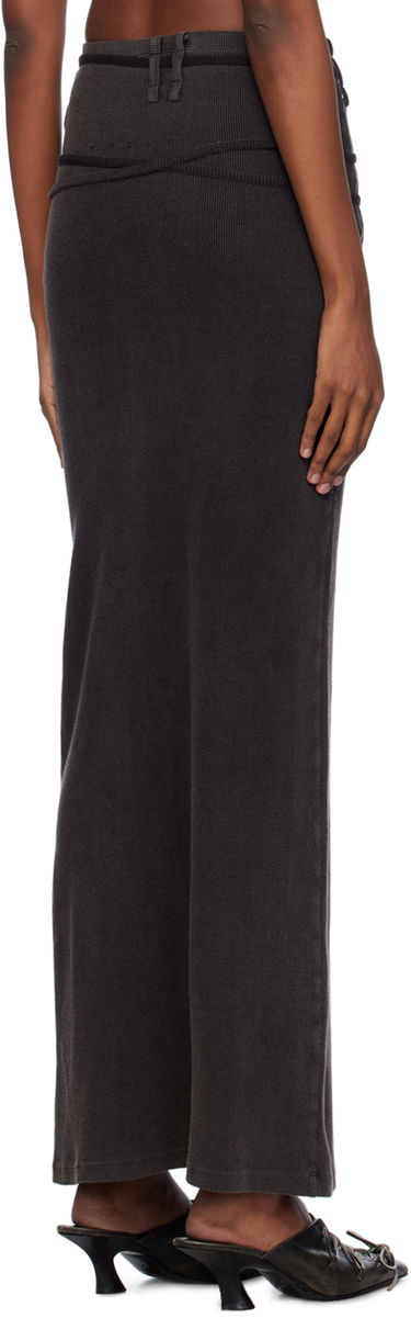 Kjol Ottolinger Ottolinger Rib Knit Maxi Skirt Svart | 408001, 2
