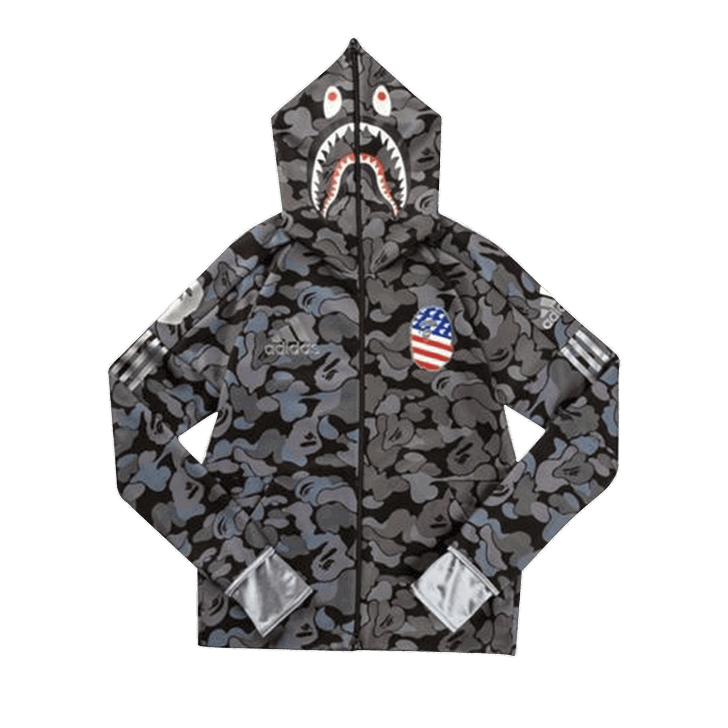 Sweatshirt BAPE x adidas SB Shark Hoodie Svart | EA2091, 0