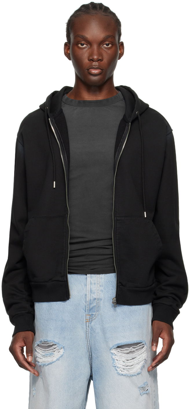Sweatshirt We11done We11done Zip Hoodie Svart | WD-TJ2-24-812-U-BK