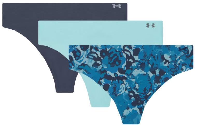 Trosor Under Armour Pure Stretch No Show Thong Underwear - 3-Pack Blå | 1383894-293