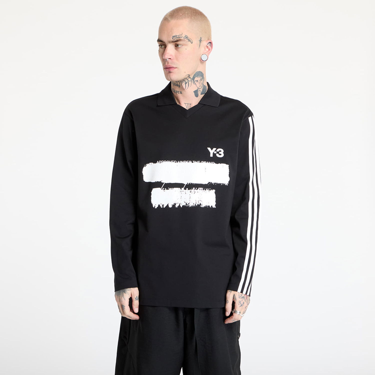 Polotröja Y-3 Graphic Logo Long Sleeve Top Svart | JN4876, 0