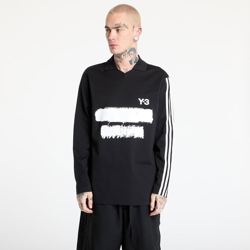 Polotröja Y-3 Graphic Logo Long Sleeve Top Svart | JN4876