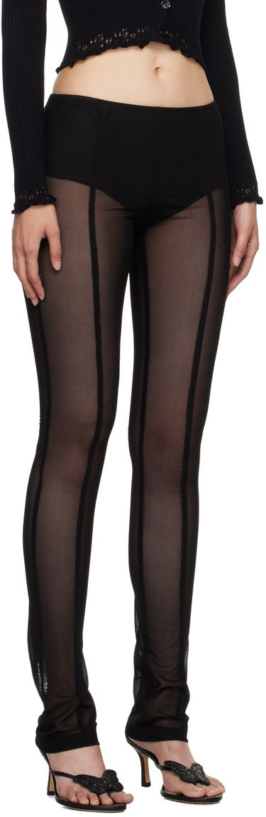 Damasker Blumarine Blumarine Sheer Panel Leggings Svart | A344P013A, 1