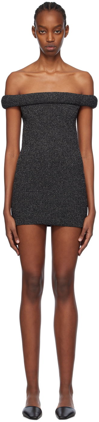 Klä TOTEME TOTEME Roll Off-Shoulder Minidress Grå | 241-WRT1066-YA0031