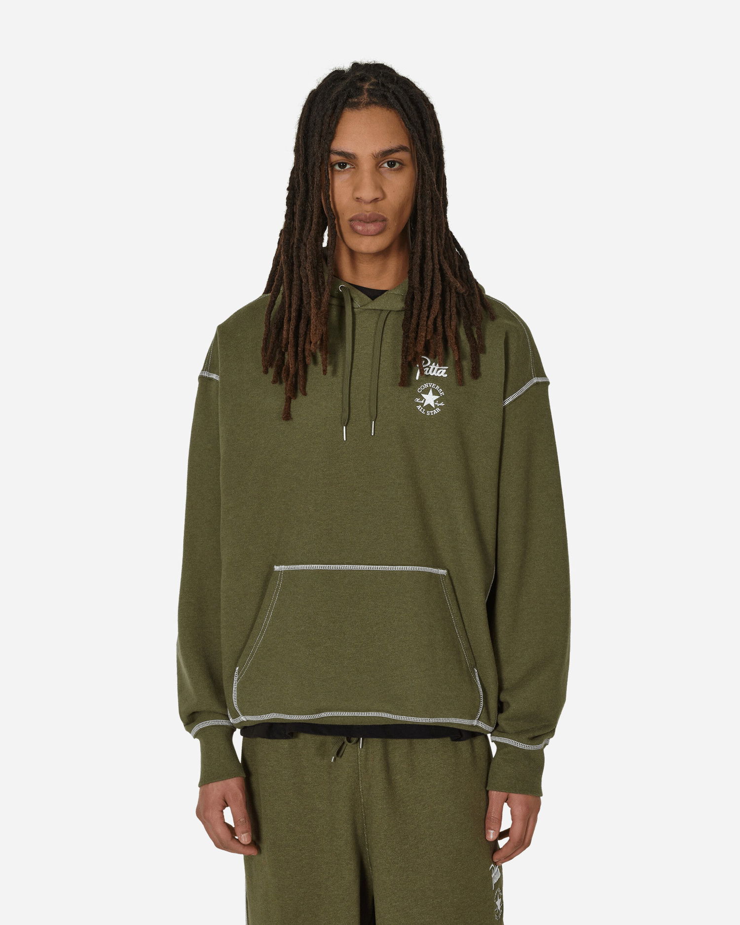 Sweatshirt Converse Patta Gold Standard Hoodie Utility Green Heather Grön | 10026928-A01, 0