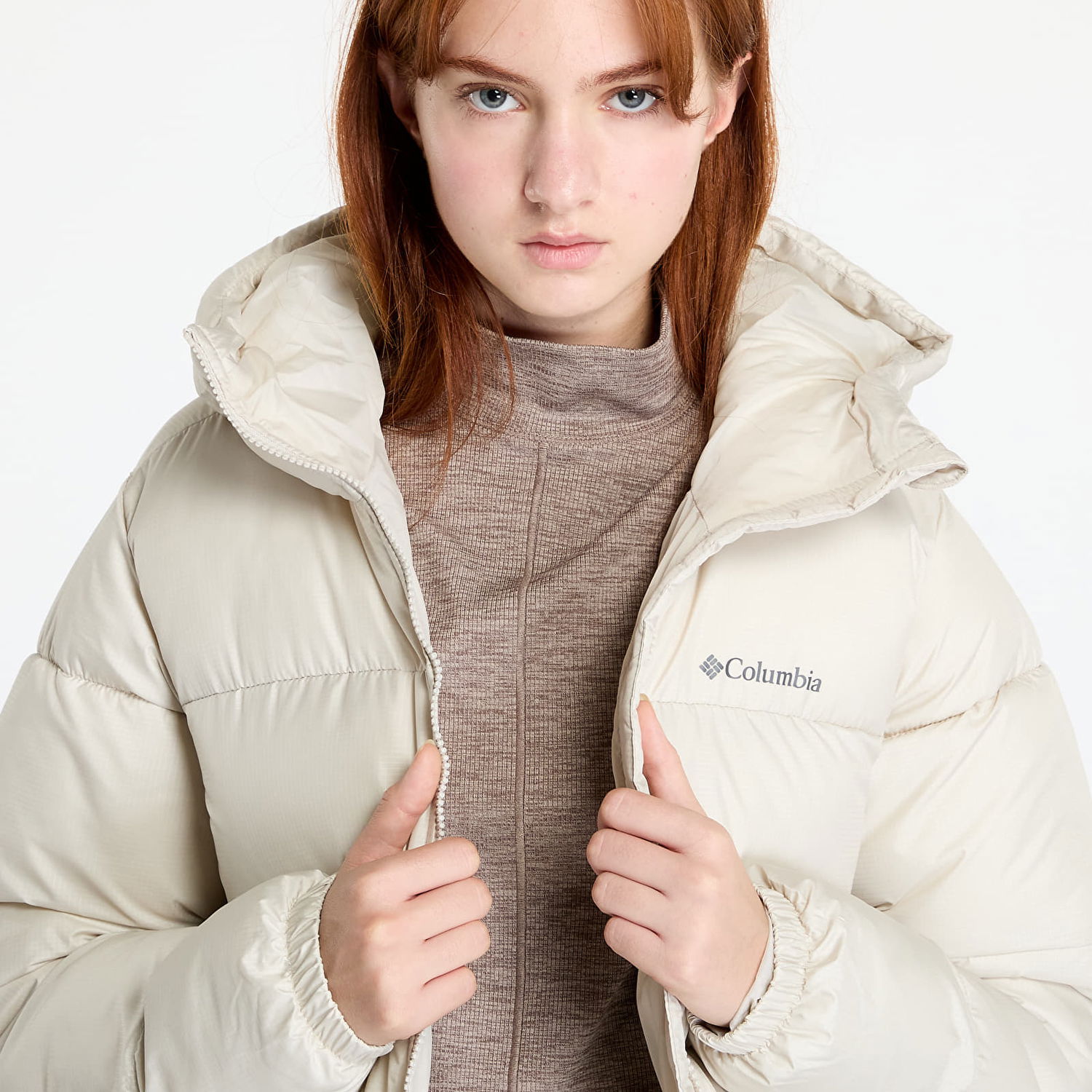 Pufferjacka Columbia Puffect™ II Mid Hooded Jacket Dark Stone Beige | 2088471278, 1