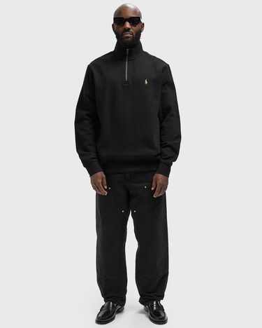 Sweatshirt Polo by Ralph Lauren Quarter-Zip Stand-Up Collar Sweatshirt with Plaid Lining Svart | 710981468001, 1