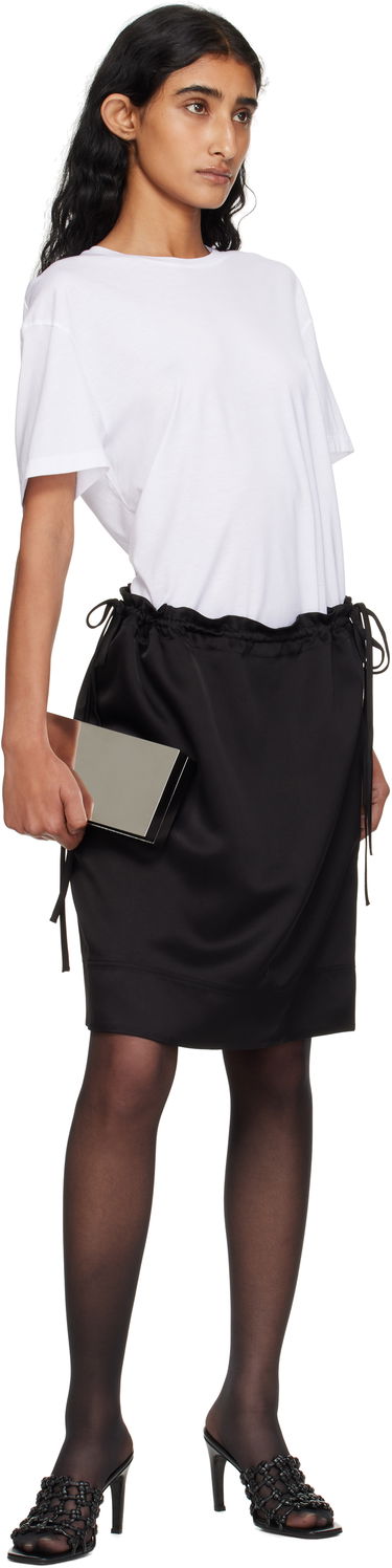 Kjol TOTEME TOTEME Drawstring Satin Miniskirt Svart | 253-WRB0281-FB0382, 3