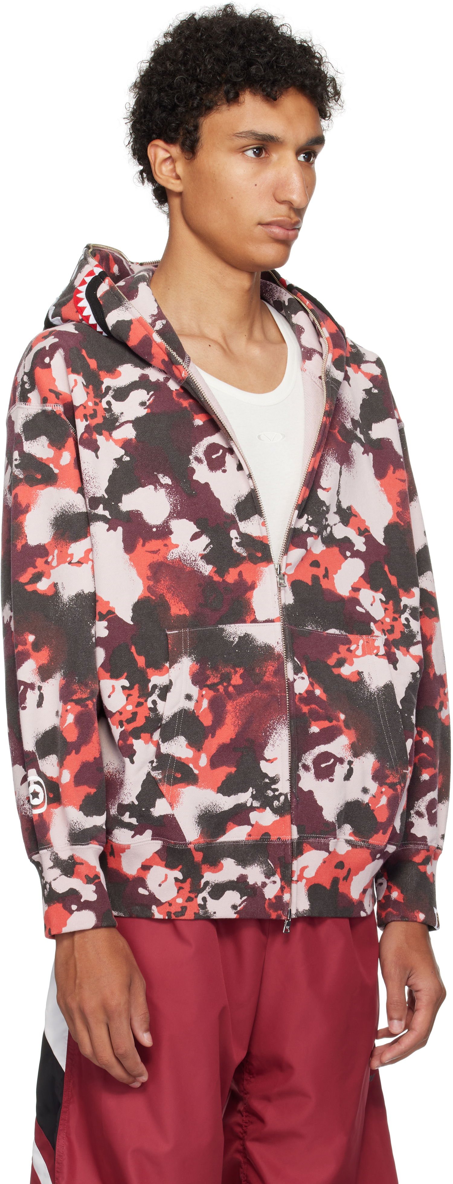 Sweatshirt BAPE A Bathing Ape Map Camo Shark Full Zip Hoodie Flerfärgad | 001ZPL301001M, 1