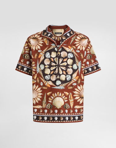 Skjorta Dolce & Gabbana Dolce & Gabbana Oversized Popeline Seashell Print Shirt Brun | G5NE3TFI5LHHM5PM, 0