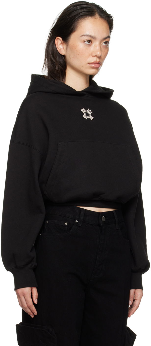 Sweatshirt AMIRI Amiri MA Quad Cropped Hoodie Svart | AWJYHD1015, 1