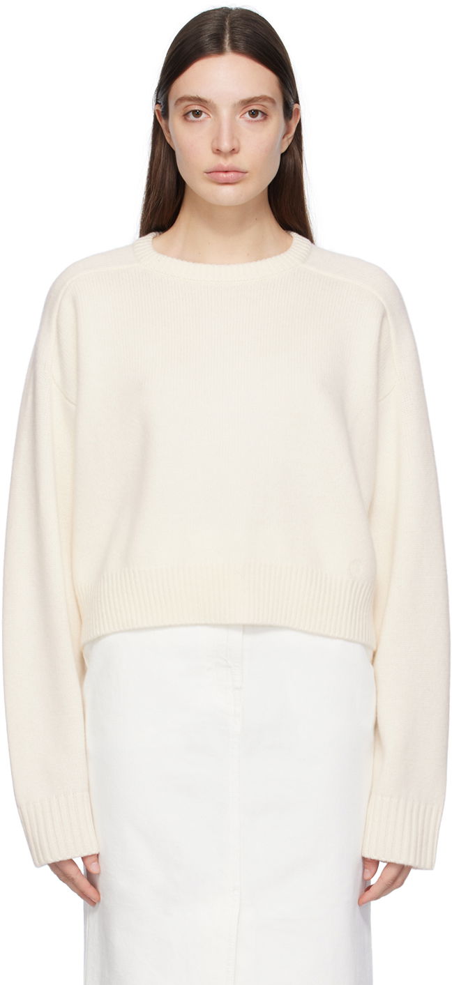 Sweater Loulou de Saison Loulou de Saison Bruzzi Cropped Sweater Vit | BRUZZI