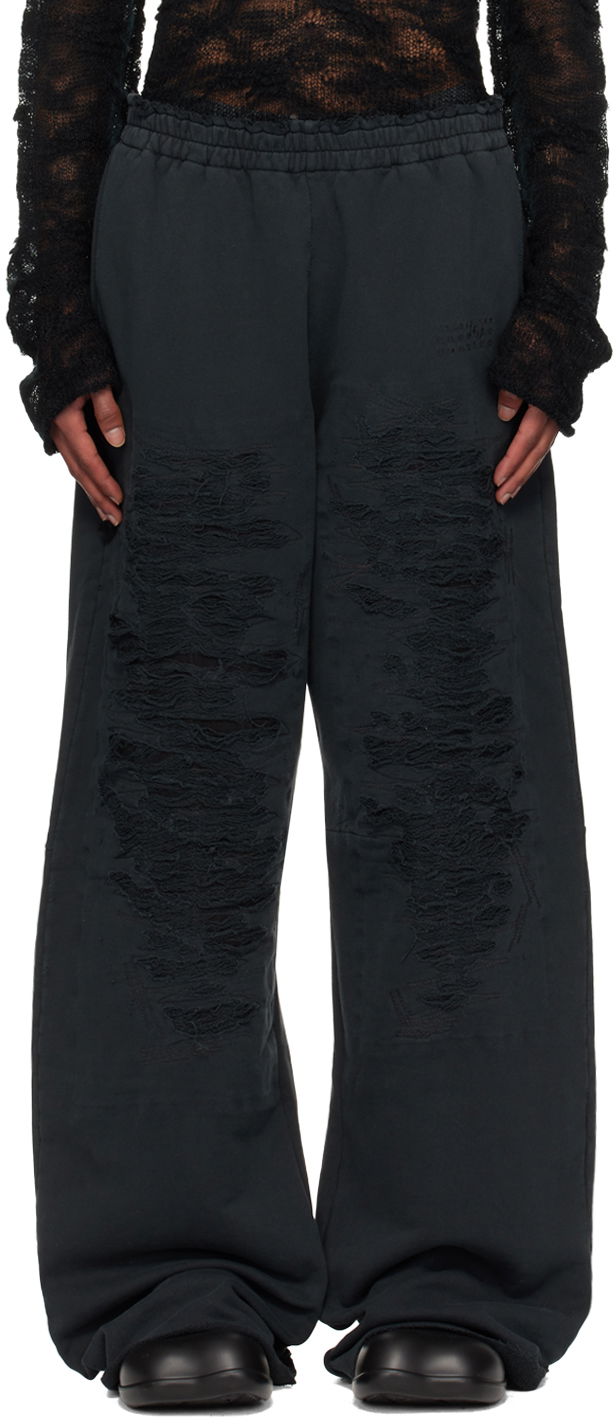 Träningsbyxor Maison Margiela Distressed Sweatpants Svart | SH2KA0021 M25004