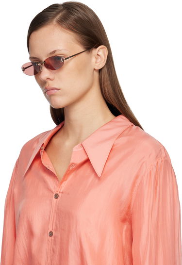 Solglasögon FENDI 'Fendi First' Crystal Oval Rimless Sunglasses Rosa | FE4075USW5428Z 192337234699, 3