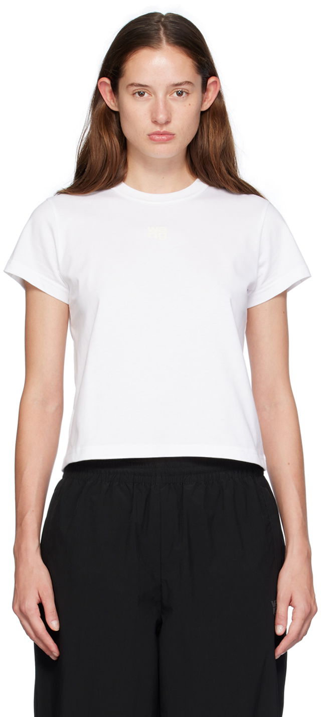 T-shirt Alexander Wang Puff Logo Shrunken T-Shirt Vit | 4CC3241521