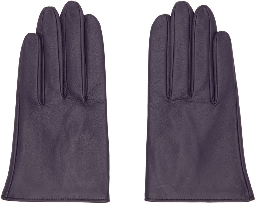 Handskar Yohji Yamamoto YOHJI YAMAMOTO Short Leather Gloves Purpur | FL-W01-771