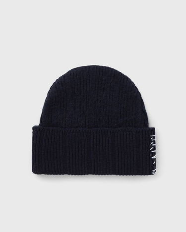 Mössa Marni Ribbed Knit Beanie with Contrast Stitching Mörkblå | CLZC0170Q0-00B90, 2