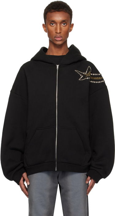 Sweatshirt We11done We11done Meteor Zip Hoodie Svart | WD-TJ3-24-864-U-BK, 0