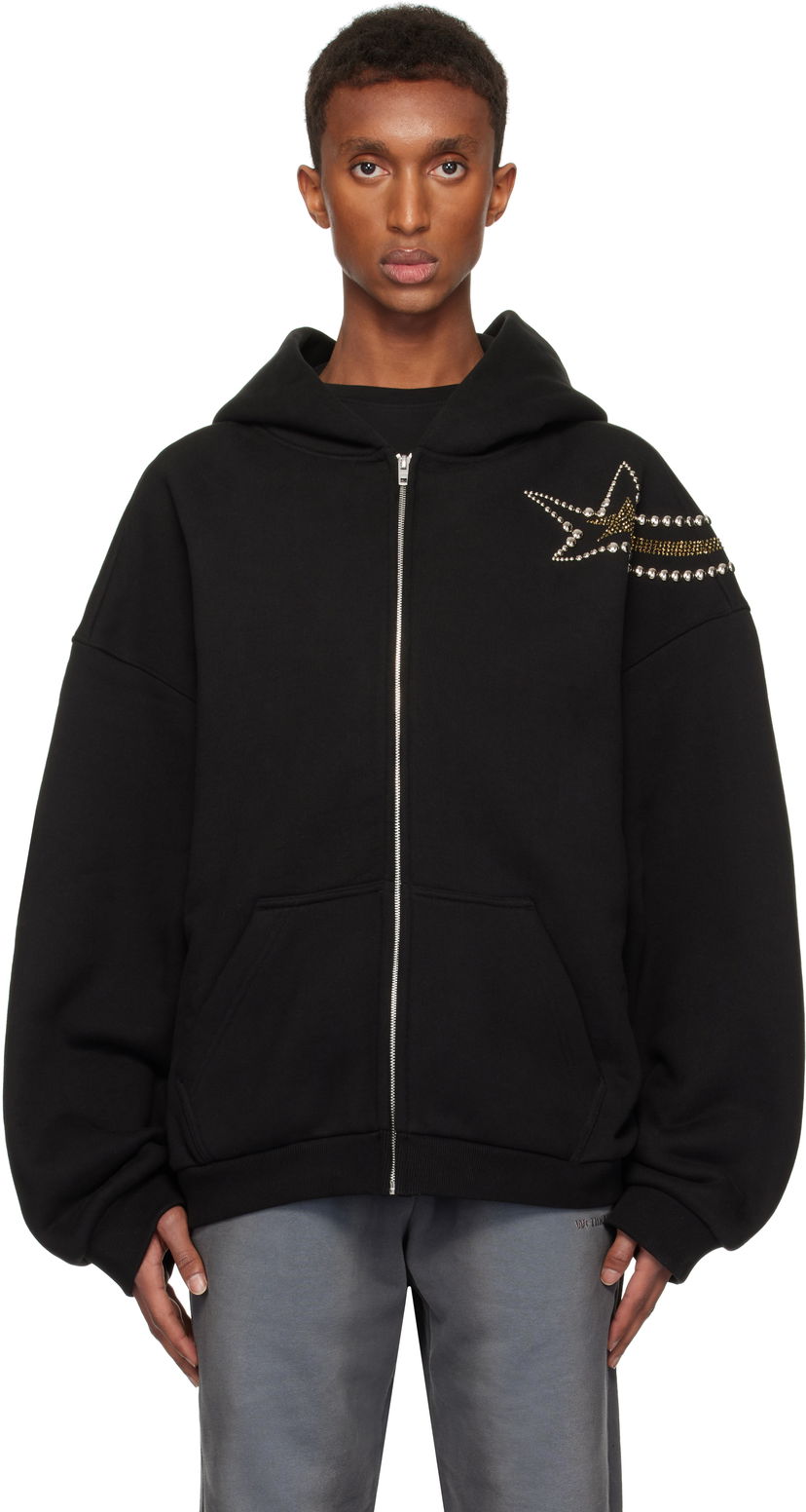 Sweatshirt We11done We11done Meteor Zip Hoodie Svart | WD-TJ3-24-864-U-BK