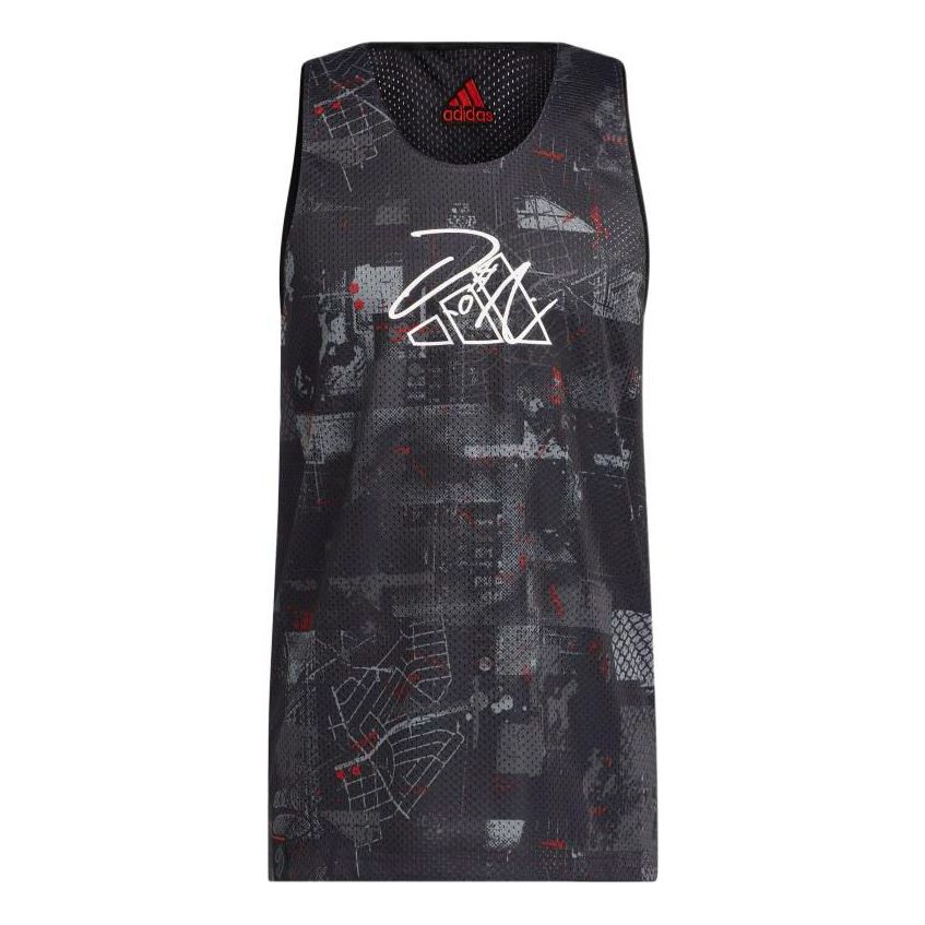 Linne adidas Originals Geometry Pattern Graphic Print Sports Vest Svart | HE6377, 0