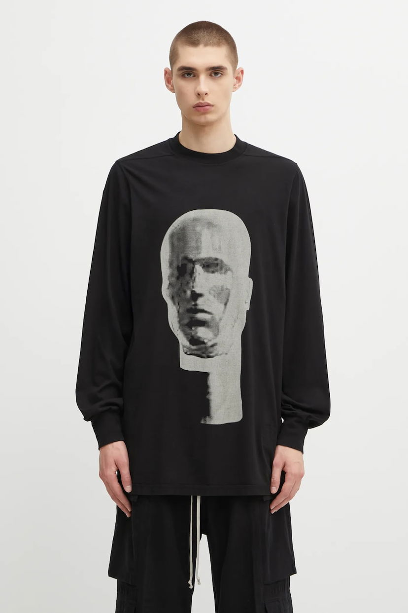 T-shirt Rick Owens Rick Owens DRKSHDW Jumbo Long Sleeve T-Shirt with Print Svart | DU02E7261.RNEP1