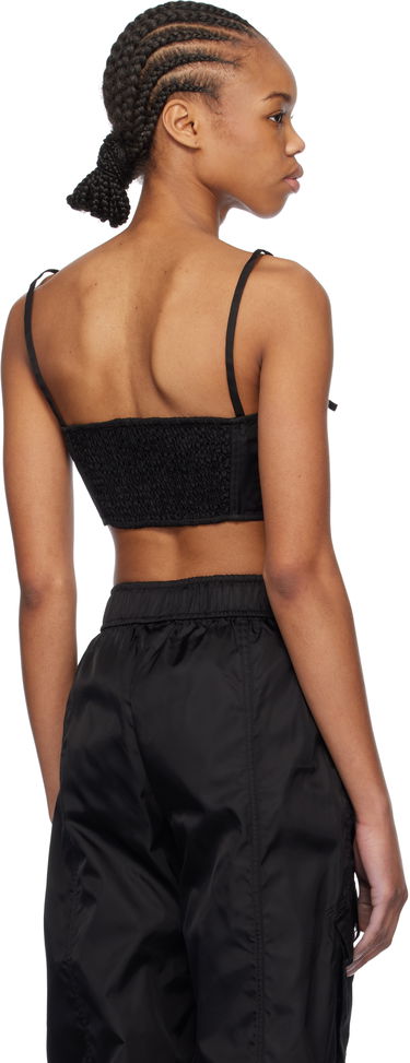 Crop top GANNI GANNI Duchesse Nylon Camisole Svart | W0483, 2