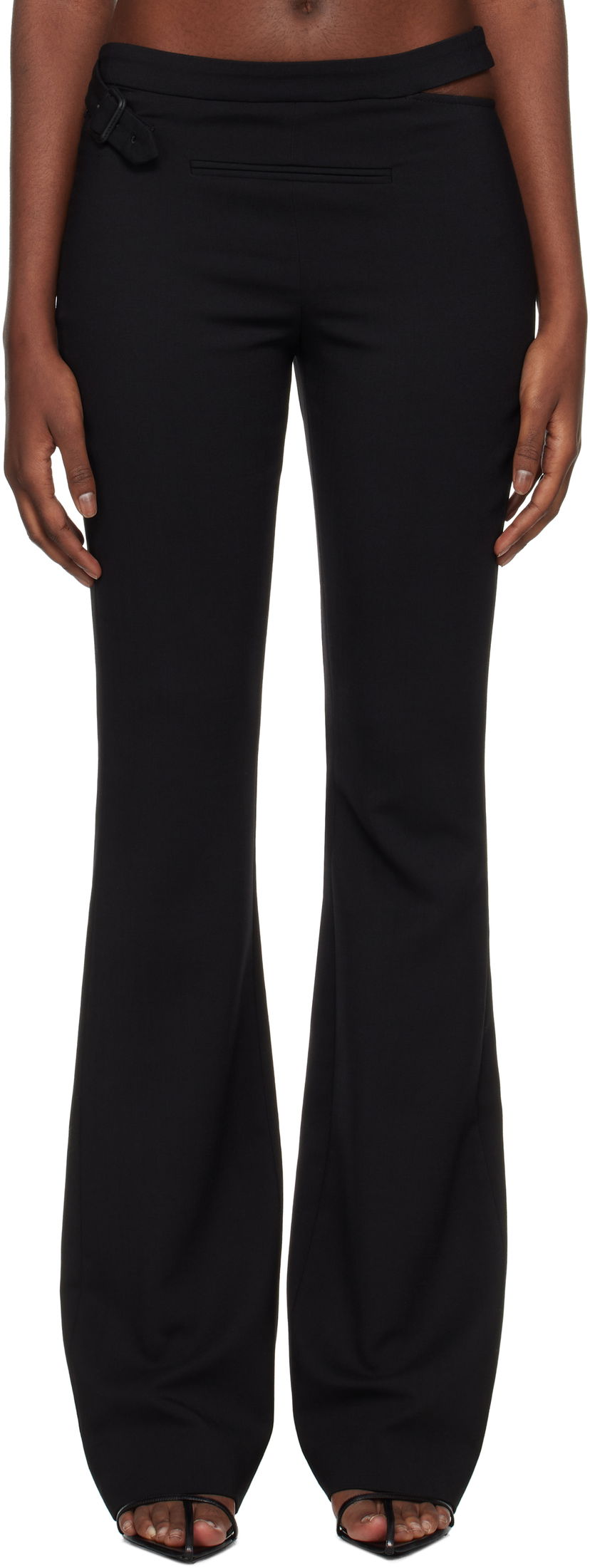 Byxor Courrèges Courrèges Tailored Slash Flare Trousers Svart | 424CPA265WO0113