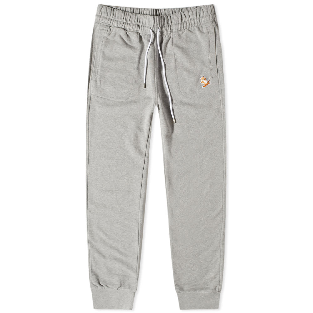Byxor MAISON KITSUNÉ Maison Kitsune Chillax Fox Patch Classic Jog Pant Grå | IU01308KM0001-H150, 0