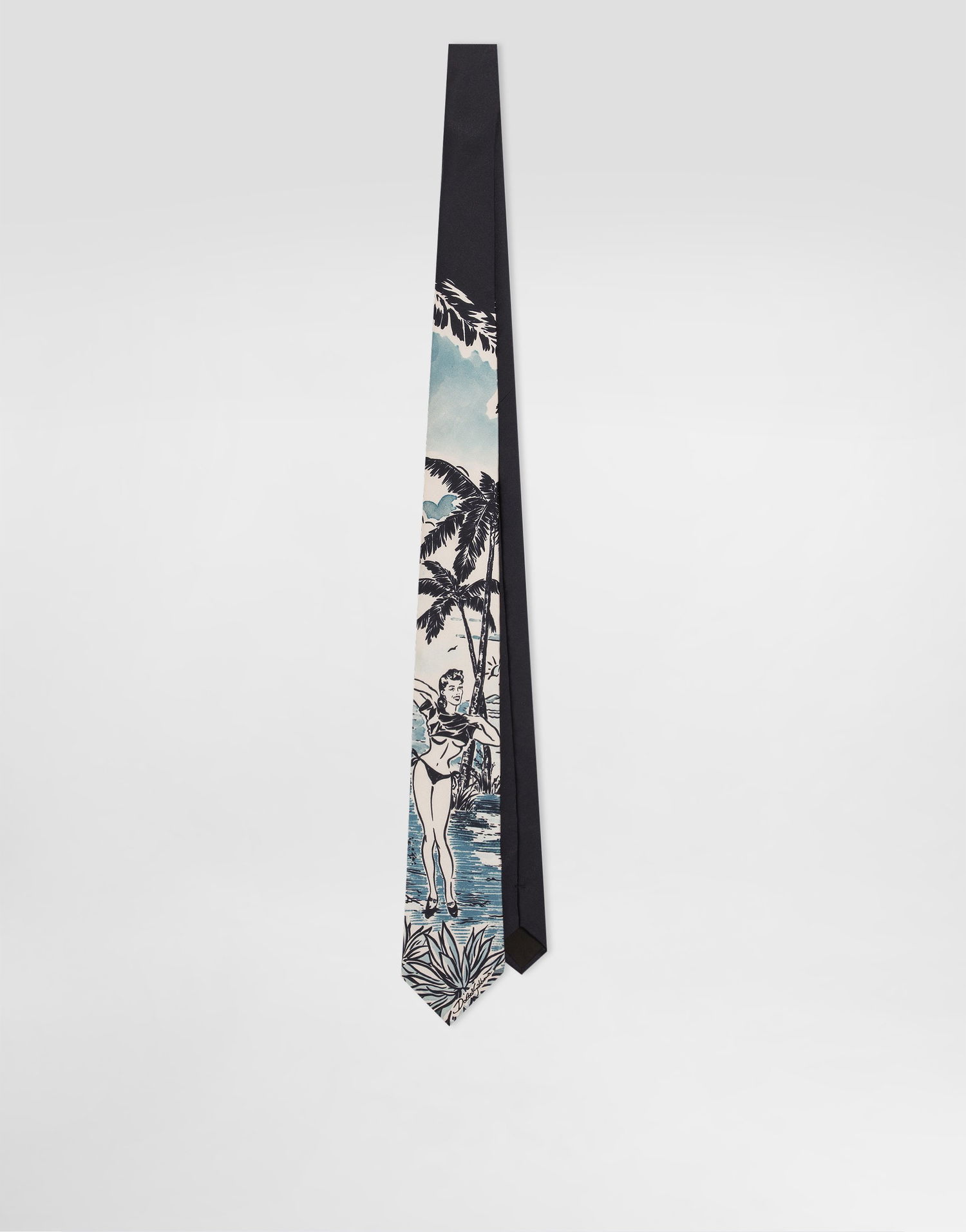 Tillbehör Dolce & Gabbana Dolce & Gabbana Pin-up Print Silk Tie Mörkblå | GT147EG0TJ5HB5RL, 0